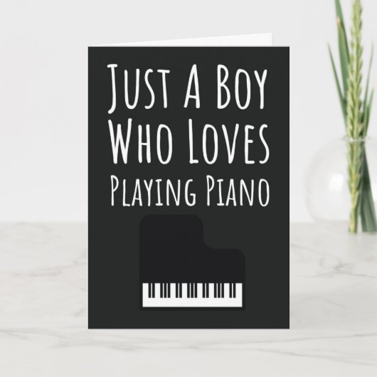Mooie pianokaartjes voor baby jongens pianist kind kaart (Voorkant)