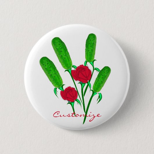 Mooie Pickle Bouquet met RosesThunder_Cove Ronde Button 5,7 Cm (Voorkant)