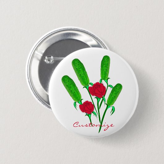 Mooie Pickle Bouquet met RosesThunder_Cove Ronde Button 5,7 Cm (Voorkant /achterkant)