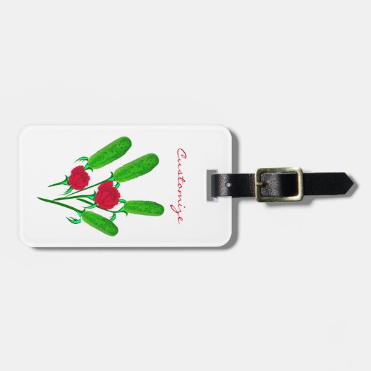 Mooie Pickle Bouquet met Rozen Thunder_Cove Bagagelabel (Voorkant horizontaal)
