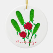 Mooie Pickle Bouquet met Rozen Thunder_Cove Keramisch Ornament (Voorkant)