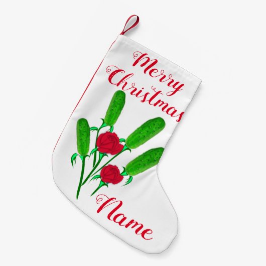 Mooie Pickle Bouquet met Rozen Thunder_Cove Kleine Kerstsok (Voorkant (Hangend))