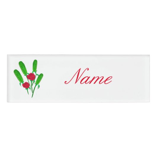 Mooie Pickle Bouquet met Rozen Thunder_Cove Naambadge (Voorkant)