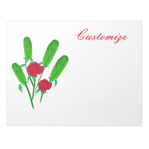 Mooie Pickle Bouquet met Rozen Thunder_Cove Notitieblok