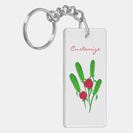 Mooie Pickle Bouquet met Rozen Thunder_Cove Sleutelhanger (Voorkant Links)