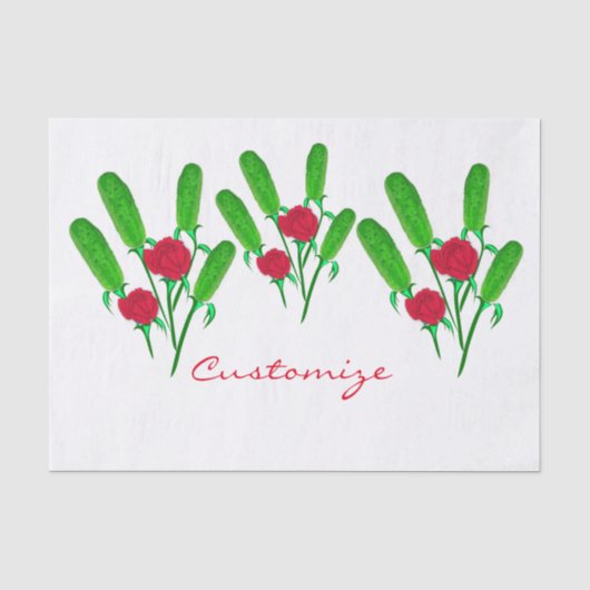 Mooie Pickle Bouquet met Rozen Thunder_Cove Tissuepapier (Voorkant)