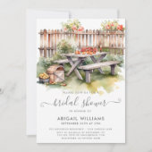 Mooie picknick achtertuin rood bloemig Vrijgezelle Kaart (Voorkant)