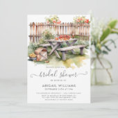 Mooie picknick achtertuin rood bloemig Vrijgezelle Kaart (Staand voorkant)