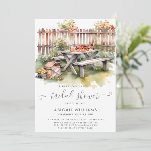 Mooie picknick achtertuin rood bloemig Vrijgezelle Kaart (Staand voorkant)