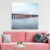 Mooie Pier Ocean Sunset Calm Canvas Afdruk (Insitu (Woonkamer))