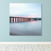 Mooie Pier Ocean Sunset Calm Canvas Afdruk (Insitu (Houten vloer))