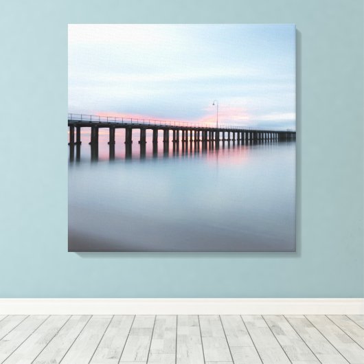 Mooie Pier Ocean Sunset Calm Canvas Afdruk (Insitu (Houten vloer))