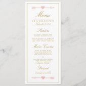 Mooie Pijlen Bruiloft Diner Menu / Blush & Gold (Voorkant)