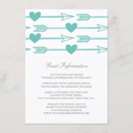 Mooie Pijlen Trouwtussenvoegsel Kaart/Blauwgroen & Informatiekaartje