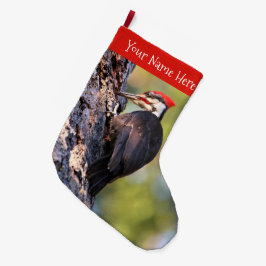 Mooie pileated Woodpecker op de boom Grote Kerstsok