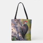Mooie pileated Woodpecker op de boom Tote Bag (Achterkant)