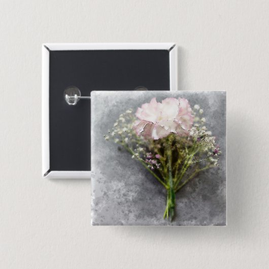 Mooie Pin Button - Roze Chrysanthemum (Voorkant /achterkant)