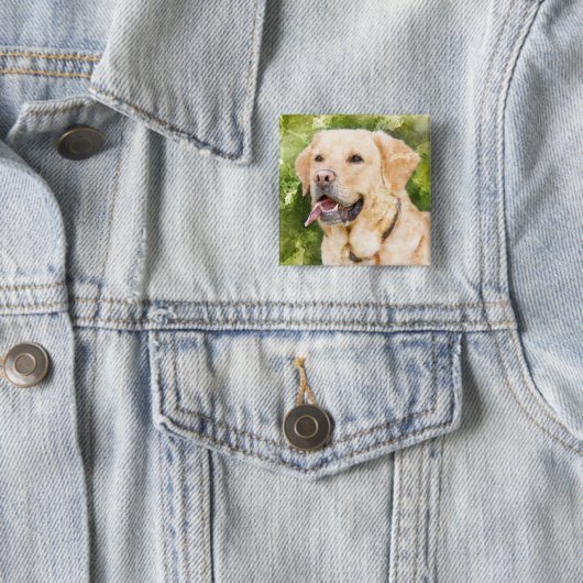 Mooie Pin Button - Yellow Labrador Retriever (In situ)