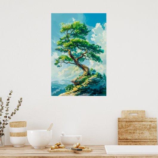 Mooie pine boom poster (Keuken)