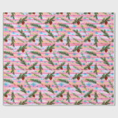 Mooie Pine Twigs Roze Kerstmis Cadeaupapier (Vlak)