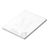 Mooie pinguïn aangepaste naam initiaal notitieblok (Linkerzijde)