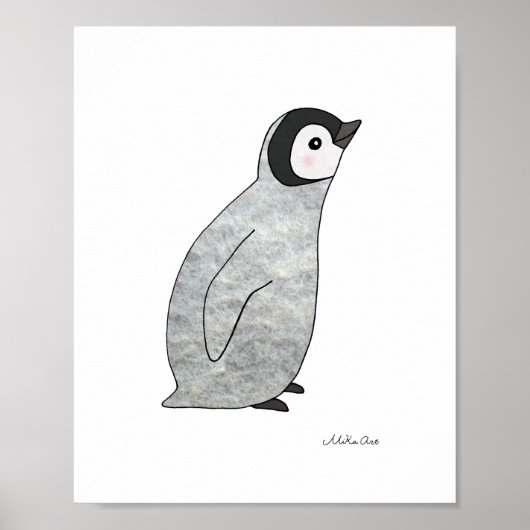 Mooie Pinguïn Baby Pinguïn Poster Kinderkamer Kuns (Voorkant)