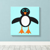 Mooie Pinguïn Canvasprint Canvas Afdruk (Insitu (Houten vloer))