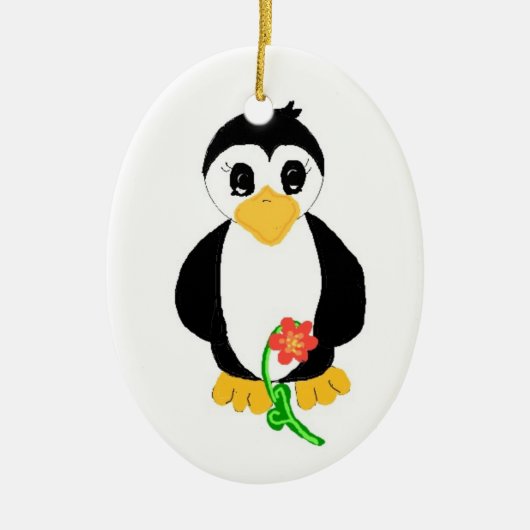 Mooie Pinguïn Keramisch Ornament (Voorkant)