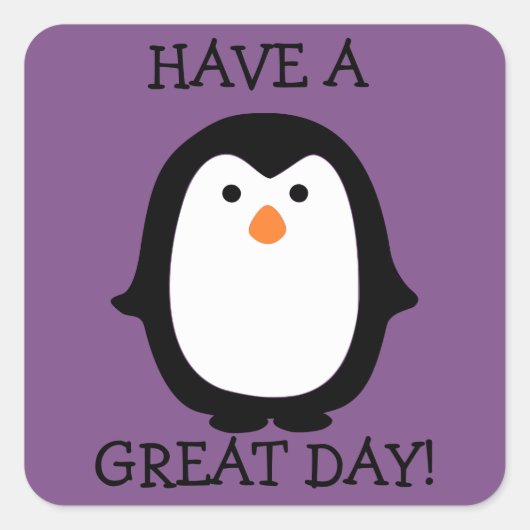 Mooie Pinguïn Leuke Dag Sticker (Voorkant)