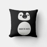 Mooie Pinguïn Monogram Naam in Zwart en Wit
