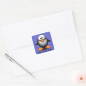 Mooie pinguïn op blauwe sticker (Envelop)