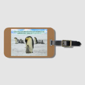 Mooie Pinguïn Schrift 1 Johannes 4:16 Bagagelabel (Voorkant (horizontaal))