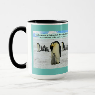 Mooie Pinguïn Schrift 1 Johannes 4:16 Mok