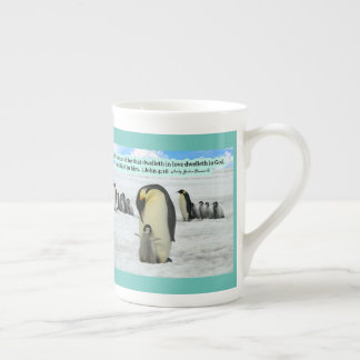 Mooie Pinguïn Schrift 1 Johannes 4:16 Porselein Kop