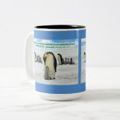 Mooie Pinguïn Schrift 1 Johannes 4:16 Tweekleurige Koffiemok (Voorkant links)