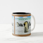 Mooie Pinguïn Schrift 1 Johannes 4:16 Tweekleurige Koffiemok (Voorkant rechts)