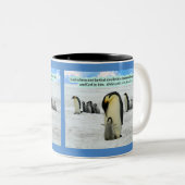 Mooie Pinguïn Schrift 1 Johannes 4:16 Tweekleurige Koffiemok (Voorkant rechts)