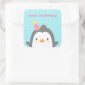 Mooie Pinguïn Verjaardagsfeestje Stickers Decorati (Tas)
