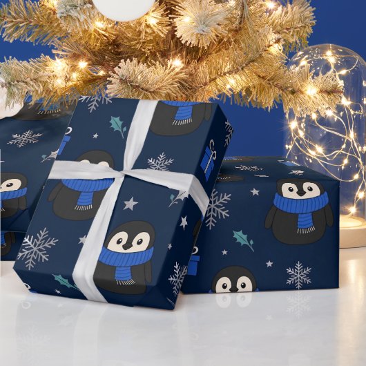 Mooie Pinguïn Winter Inpakpapier (Feestdagen)