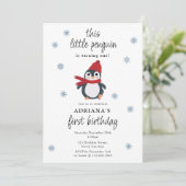 Mooie Pinguïns Winter Vogels Arctische Dieren Verj Kaart (Staand voorkant)