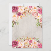 Mooie Pink Floral BAPTISM Uitnodiging (Achterkant)