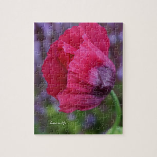 Mooie PiNk & Paarse Poppy Flower Legpuzzel