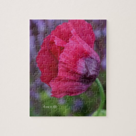 Mooie PiNk & Paarse Poppy Flower Legpuzzel (Verticaal)