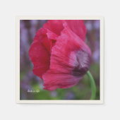 Mooie PiNk & Paarse Poppy Flower Servet (Voorkant)