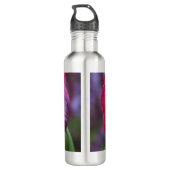 Mooie PiNk & Paarse Poppy Flower Waterfles (Achterkant)