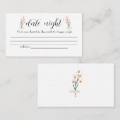 Mooie Pink Wildflower Date nachtelijke ideeën. Dat Informatiekaartje (Voorkant / Achterkant)