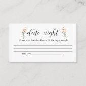 Mooie Pink Wildflower Date nachtelijke ideeën. Dat Informatiekaartje (Voorkant)