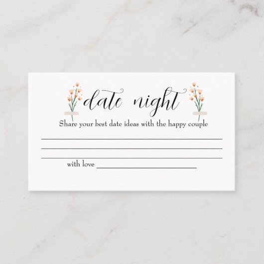Mooie Pink Wildflower Date nachtelijke ideeën. Dat Informatiekaartje (Voorkant)