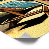 Mooie Pinup Vrouw met een Cola op het Strand Poster (Hoek)