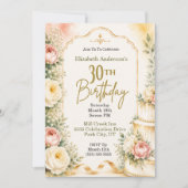 Mooie Pioen 30e Verjaardagsfeest Kaart (Voorkant)